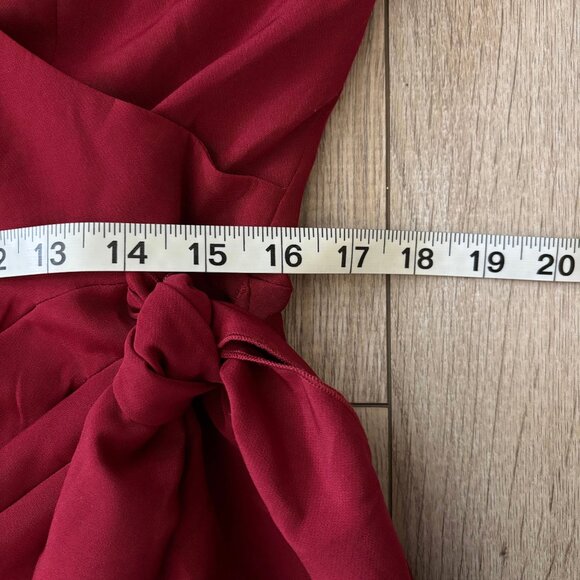BCBGeneration Faux Wrap Burgundy Red Mini Dress Womens Size 12 Holiday Party - Picture 11 of 15